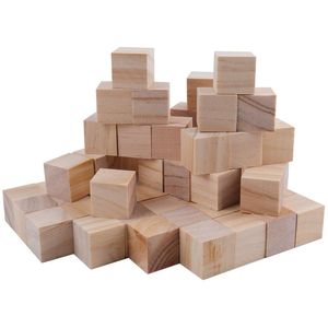 Blocs carrés en bois de pin de 1 pouce, cubes en bois naturel vierges, blocs en bois massif pour l'artisanat et les projets de bricolage - Product Image 3