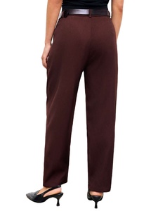 Pantalones de Oficina Casuales para Mujer, Cintura Media, Transpirables, Tela Oxford Ecológica, Corte Recto, Secado Rápido, Cierre de Cremallera - Product Image 6