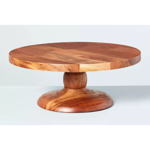 Soporte para Pastel de Madera de Acacia Natural Clásico, Hecho a Mano, Estilo Rústico, Plato Redondo para Servir Postres, Exhibidor para Fiestas en Casa - Product Image 2