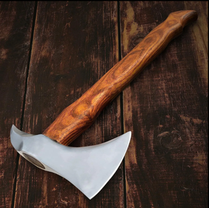 Hache de style viking avec manche en bois sculpté et lame en acier, qualité industrielle, pour survie, personnalisable ODM/OEM - Product Image 4