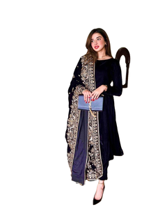 Luxury Designer Traditional Indian & Pakistani Faux <b>Fur</b> Women's Salwar Suit with Embroidery Dupatta Party Wear In-Stock - Product Image 1