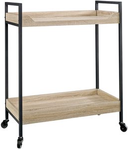 Carrito de Vino de Metal Negro de 2 Niveles Sheeraz International, Carrito de Cocina para Alimentos, Comestibles, Hoteles, Almacenamiento, Sala de Estar, Bar Móvil - Product Image 6