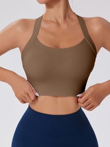 Camiseta Deportiva con Espalda Cruzada para Mujer |   Sujetador deportivo a prueba de golpes con cuello redondo |   Ropa Deportiva Inalámbrica de Compresión para Entrenamiento y Running - Product Image 2
