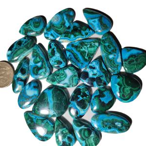 Top Qualité Naturel Chrysocolle Malachite Lisse Polonais Lâche Pierres Précieuses Cabochon Lot Pour La Guérison Bijoux - Product Image 4
