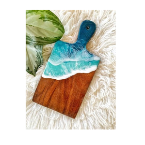 Tabla de cortar de resina epoxi y madera para queso, para uso en cocina, ecológica, apta para lavavajillas, diseño cuadrado, en stock, para charcutería - Product Image 1