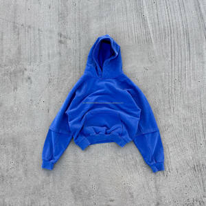 Sudadera recortada Retro de fabricante personalizado para hombre, de otoño Vintage Sudadera con capucha, jersey de rizo lavado con ácido y piedra desteñida al sol XS - Product Image 6