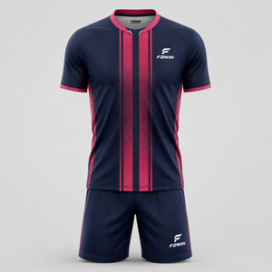 Conjunto de Camiseta de Fútbol para Hombre F2WIN, Negro y Verde, Cuello en V, Manga Corta, Absorbe la Humedad, Ajuste Atlético, para Todas las Temporadas, Impresión Sublimada, Elástico - Product Image 2