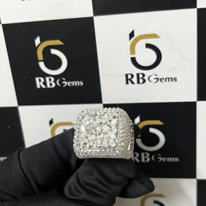 Anillo de Hip Hop Personalizado con Certificado IGI, Plata S925, Anillo de Diamantes para Hombre, Diamante Moissanita VVS, Corte Brillante Redondo, Joyería de Diamantes - Product Image 5