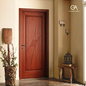 ประตูภายในไม้จริง GA-15L Scandivan ดีไซน์โค้งลายร่อง สำหรับอพาร์ทเม้นท์ คุณภาพสูงจากโรงงานโดยตรง - Product Image 1