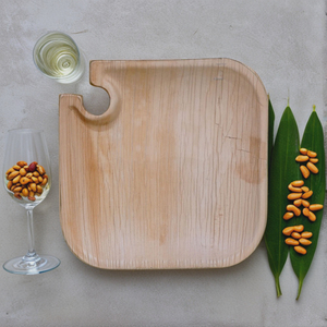 Platos de Hoja de Palma de Areca Natural Más Vendidos para Tablas de Quesos y Platos de Aperitivos, Soporte para Vino para Bodas y Celebraciones - Product Image 1
