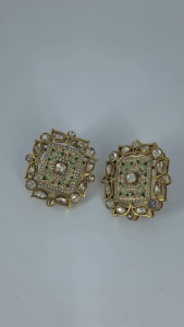Elegant Fashion Earing Rodhium Plated Square Floral Kundan <b>Earrings</b> Luxury Fashion Jewelry - Product Image 4