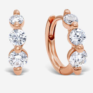 Aros Redondos Elegantes con Diamantes Cultivados en Laboratorio, Certificados por IGI, Color D E F, Claridad VVS VS, Oro, Oro Rosa, Oro Blanco, Plata - Product Image 3