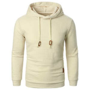 Men's Pullover Hooded Fleece Sweatshirt Solid Color Long Sleeve Casual Boxy Fit Winter Wear Eco-Friendly Breathable Embroidered - Product Image 4
