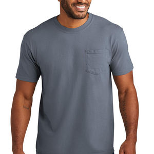 T-shirt en coton blanc uni pour homme, col rond, manches courtes, poche, respirant, séchage rapide, anti-boulochage, coupe classique, vêtement décontracté - Product Image 4