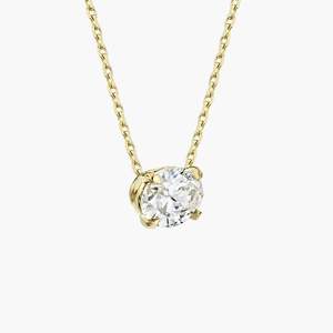 Pendentif solitaire ovale en diamant de laboratoire en argent sterling 925 plaqué or jaune, certifié IGI, luxe, coupe East West - Product Image 1