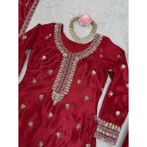 Beau haut XL tendance avec haut Dupatta brodé et ensemble Dupatta avec fil séquentiel - Product Image 3