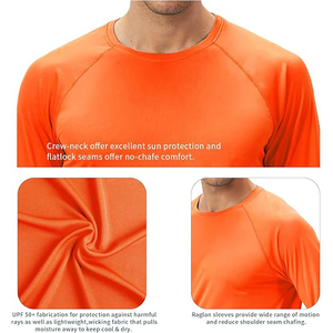 T-shirt de natation athlétique élégant pour homme à manches longues, vert sarcelle vif, protection solaire UPF 50+, séchage rapide, léger, vente en gros - Product Image 4
