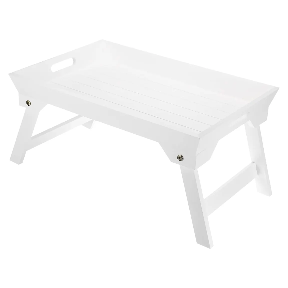 Bandeja convertible de madera de mango de color blanco premium: Bandeja de cama y bandeja de servicio versátil con pata plegable en encanto de lujo a bajo precio