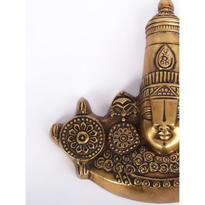 Colgante de pared Lord Venkateshvara de 9 pulgadas hecho a mano en latón hecho en India para regalar - Product Image 4
