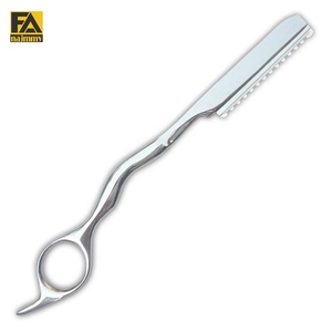 Rasoir de barbier professionnel plat avec trou pour le doigt, rasoir de barbier à lame simple, lames remplaçables, rasoir pour homme - Product Image 1