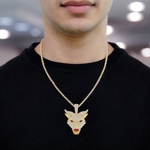 Luxury 925 Silver Iced Fine Jewelry Pendants Charms Custom <b>Cat</b> Animal Face Moissanite Children's Hiphop Unisex Perfect <b>Gift</b> idea - Product Image 6