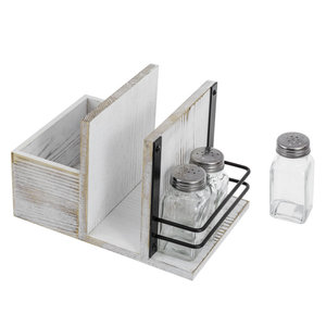 Farmhouse Torched Wood Flat Napkin <b>Caddy</b> – Weighted Bar Tabletop Tissue Organizer Outdoor Windproof Tissue Holder Box - Product Image 6