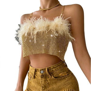 Hot Sale Fashionable Woman <b>Tops</b> Sexy Party Club Wear Cute Crop <b>Top</b> Lady Diamante <b>Tops</b> - Product Image 1