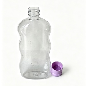 Bouteille en plastique PET transparente de 300 ml avec bouchon à clapet violet, récipient vide portable pour cosmétiques, shampoing, lotion, savon liquide - Product Image 2
