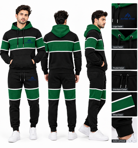 Survêtement d'hiver pour homme en coton 100% léger, respirant, imperméable, avec logo personnalisé, strass lavés, pour l'extérieur - Product Image 1