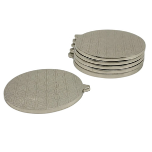 Antique Bronze Metal Drink Coasters Set of 4 Eco Friendly Round Hammered Copper <b>Table</b> <b>Protector</b> for Hotel Restaurant Bar Use - Product Image 5