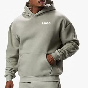 ชุดวอร์มแบบเรียบง่ายทรงโอเวอร์ไซส์ ชุดกีฬาแบบ unisex กางเกงวอร์มทรงหลวมและเสื้อฮู้ดดี้ ชุดวอร์มผู้ชาย ผ้าฝ้าย 100% - Product Image 5