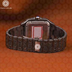 Charm_Jewells Luxury Stainless Steel Square <b>Watch</b> Blue Crystal <b>Diamond</b> Encrusted Analog Quartz Women's Fashion 38mm - Product Image 3