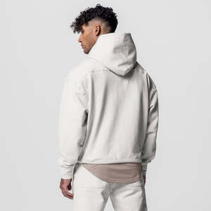 Oversized Custom Logo Blank Heavyweight 500GSM French Terry 100% Cotton Sports Gym Wear Training Plus Size Hoodies Men - Product Image 2