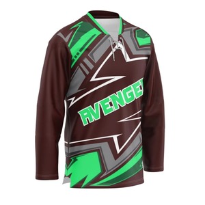Nouveau style, service OEM, maillot de hockey sur glace professionnel personnalisé pour hommes, 100% polyester, maille, impression par sublimation, évacuation de l'humidité - Product Image 2