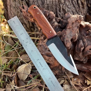 TARJ ENTERPRISES OEM Cuchillo de caza de hoja fija de acero de alto carbono con punta caída, mango de madera de grado industrial y cuero, venta al por mayor - Product Image 3