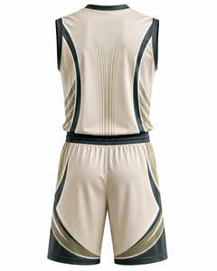 Ensemble d'uniformes de basketball personnalisés sublimés à col en V, unisexe adulte, sans manches, anti-humidité, vêtements de sport, imprimé géométrique, polyester - Product Image 6