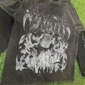 Living In The Freedom He T-shirt à manches longues pour homme, style streetwear, imprimé, col rond, coupe régulière, jersey de coton - Product Image 2