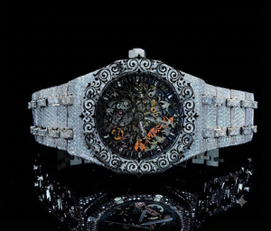 Luxury Unisex Quartz Watch 46mm Gold Case Chronograph Sapphire Crystal Diamond Encrusted Analog Dial Vintage Style Limited - Product Image 3