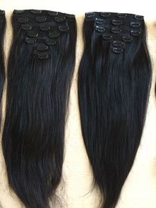 Extensions de cheveux à clips 100% cheveux humains vierges Remy, texture lisse, longueur de 6'' à 32'' - Product Image 5