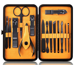 High Quality 16-Piece Professional Stainless Steel <b>Manicure</b> Set Nail Clippers Pedicure <b>Kit</b> Grooming <b>Kits</b> - Product Image 6