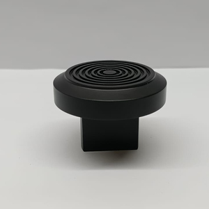 Black Round <b>Brass</b> Furniture <b>Knob</b> Minimalist Drawer Handle Durable Design - Product Image 2