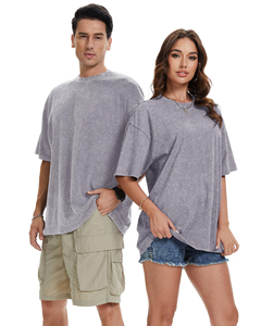 เสื้อยืดโอเวอร์ไซส์ ทรงครูว์เนค ผ้าฟอกสี 280 กรัม ทรงดรอปไหล่ เสื้อเบสิคผู้ชาย วินเทจ แขนสั้น สีพื้น เสื้อยูนิเซ็กส์ - Product Image 3