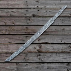 Lame de sabre en acier de Damas de 26 pouces – Dernier modèle, forgée à la main pour la fabrication de sabres personnalisés DIY - Product Image 1