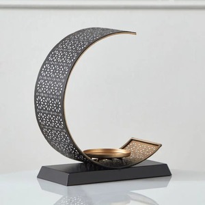 Candelabro de Metal con Forma de Luna Creciente y Diseño de Filigrana, el Más Vendido, para Decoración de Ramadán Kareem - Product Image 3
