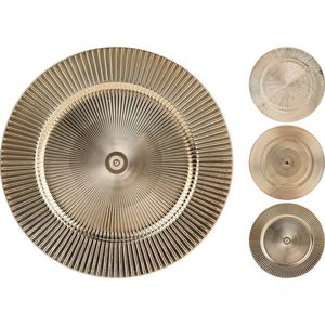 Assiette de présentation en métal style vintage, élégante, pour table de banquet, mariage et présentation gastronomique. - Product Image 3