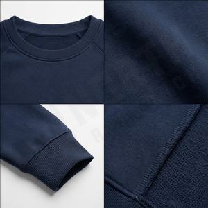 Sudadera con capucha de lana con logotipo personalizado de gran tamaño para mujer, sudadera Vintage de algodón con cuello redondo al por mayor, sudadera de algodón para mujer - Product Image 4