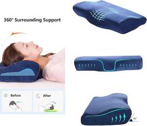 Almohada cervical de espuma viscoelástica curva ergonómica moderna ropa de cama cómoda para dormir con protección para el cuello - Product Image 5