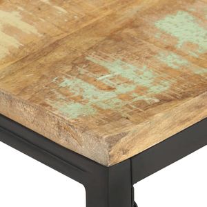 Tavolino da caffè medio in legno di recupero e ferro, solido e colorato - Product Image 4