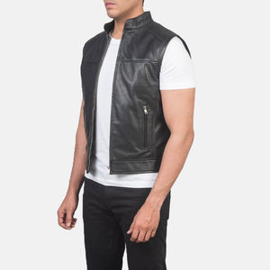 Best Quality Men's Genuine Leather Vest Casual Sleeveless Fall Winter Use Breathable Waterproof Windproof <b>Reversible</b> High Street - Product Image 1