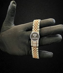 Montre en acier inoxydable sertie de diamants VVS Moissanite, montre-bracelet de luxe à chiffres romains, bijoux hip-hop pour hommes - Product Image 3